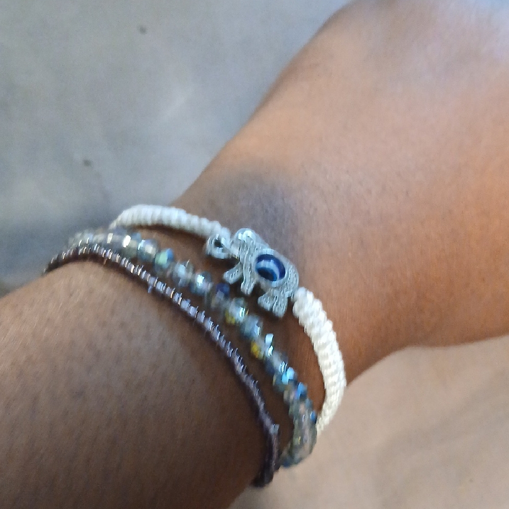 Elephant Charm Beaded Bracelet Set